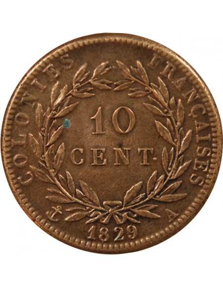 Guyane Française Charles X 10 centimes Bronze 1829 A Paris