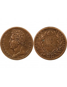 Guyane Française Charles X 10 centimes Bronze 1829 A Paris 2
