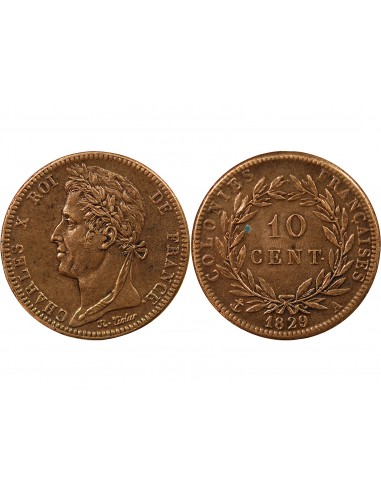 Guyane Française Charles X 10 centimes Bronze 1829 A Paris