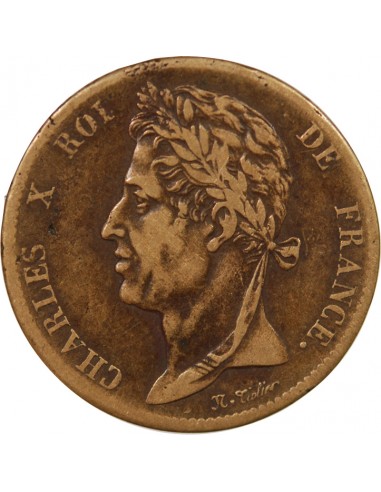 COLONIES FRANCAISES, MARTINIQUE ET GUADELOUPE, CHARLES X  5 CENTIMES 1827 H LA ROCHELLE