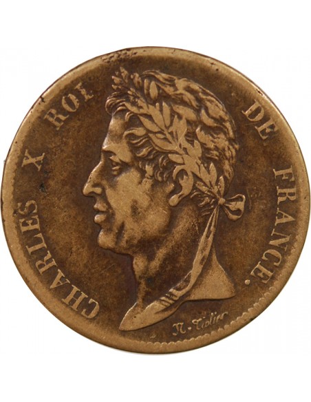 COLONIES FRANCAISES, MARTINIQUE ET GUADELOUPE, CHARLES X  5 CENTIMES 1827 H LA ROCHELLE