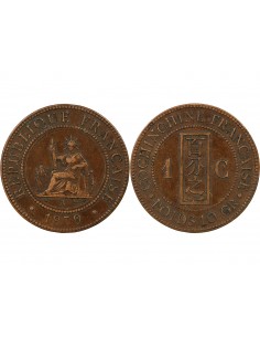 COCHINCHINE FRANCAISE - CENTIEME BRONZE 1879 A PARIS 2