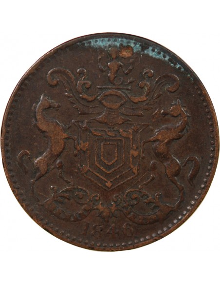 TERRE-NEUVE, RUTHERFORD BROS - JETON 1/2 PENNY - 1846 HARBOUR GRACE