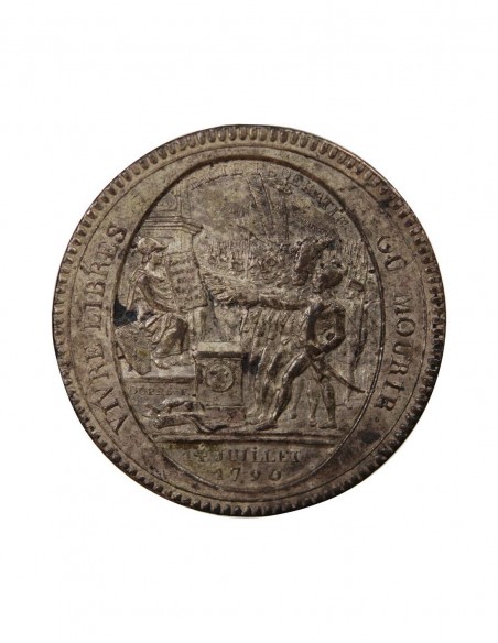 MONNAIE DE CONFIANCE - MONNERON 5 SOLS AU SERMENT, 2e TYPE 1792 AN IV