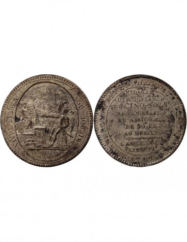 MONNAIE DE CONFIANCE - MONNERON 5 SOLS AU SERMENT, 2e TYPE 1792 AN IV