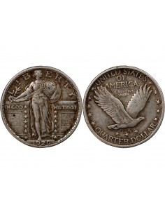 ETATS UNIS - 1/4 DOLLAR ARGENT "Standing Liberty Quarter" 1920 PHILADELPHIE 2