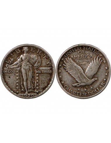 ETATS UNIS - 1/4 DOLLAR ARGENT "Standing Liberty Quarter" 1920 PHILADELPHIE