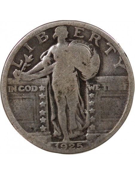 ETATS UNIS - 1/4 DOLLAR ARGENT "Standing Liberty Quarter" 1925 PHILADELPHIE
