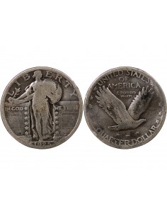 ETATS UNIS - 1/4 DOLLAR ARGENT "Standing Liberty Quarter" 1925 PHILADELPHIE 2