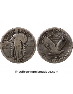 ETATS UNIS - 1/4 DOLLAR ARGENT "Standing Liberty Quarter" 1925 PHILADELPHIE