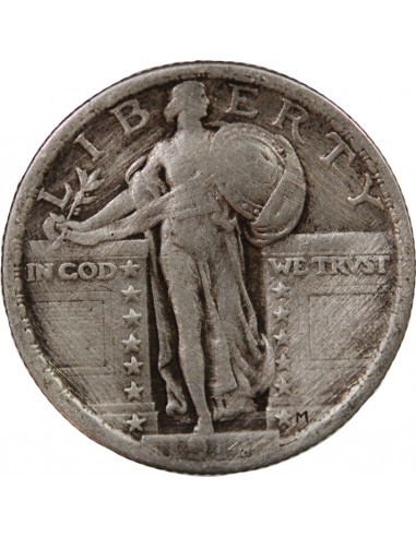 ETATS UNIS - 1/4 DOLLAR ARGENT "Standing Liberty Quarter" 1917 PHILADELPHIE