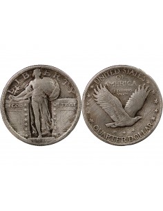 ETATS UNIS - 1/4 DOLLAR ARGENT "Standing Liberty Quarter" 1917 PHILADELPHIE 2
