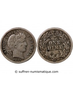ETATS UNIS - BARBER DIME ARGENT 1913 PHILADELPHIE
