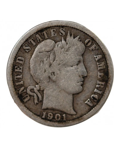 ETATS UNIS - BARBER DIME ARGENT 1901 O NOUVELLE ORLEANS