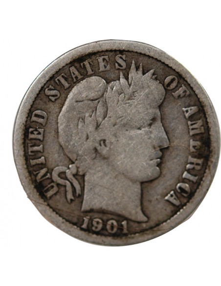 ETATS UNIS - BARBER DIME ARGENT 1901 O NOUVELLE ORLEANS