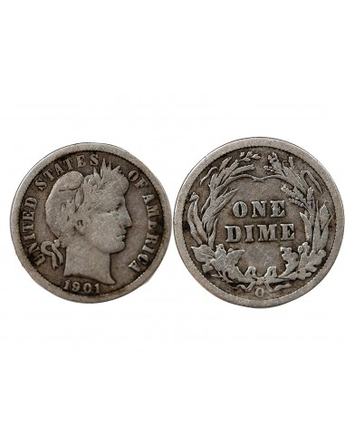 ETATS UNIS - BARBER DIME ARGENT 1901 O NOUVELLE ORLEANS