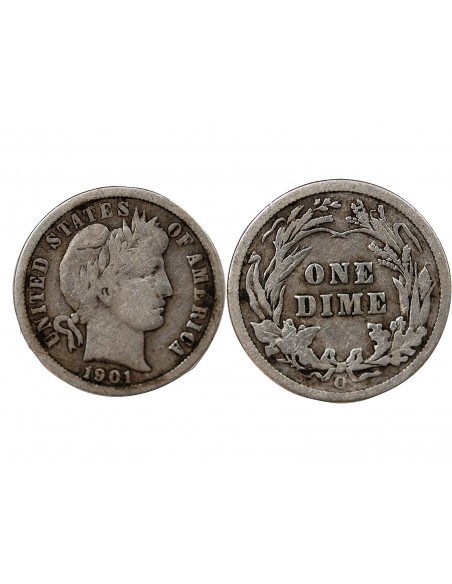 ETATS UNIS - BARBER DIME ARGENT 1901 O NOUVELLE ORLEANS