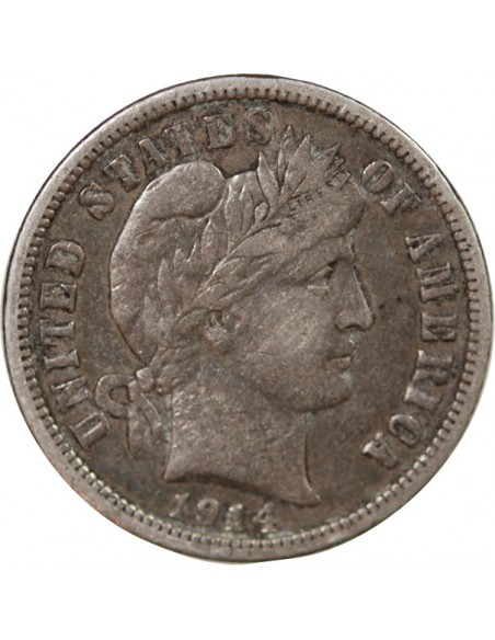 ETATS UNIS - BARBER DIME ARGENT 1914 PHILADELPHIE