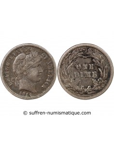 ETATS UNIS - BARBER DIME ARGENT 1914 PHILADELPHIE