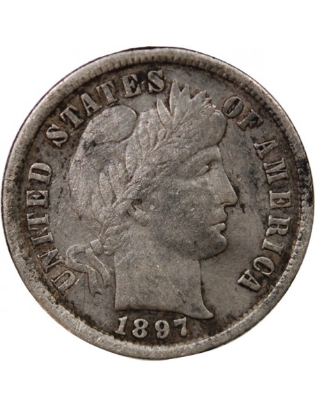 ETATS UNIS - BARBER DIME ARGENT 1897 PHILADELPHIE