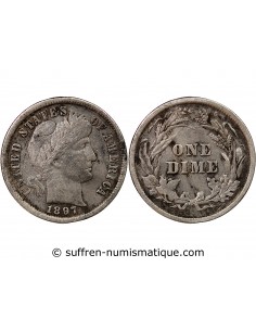 ETATS UNIS - BARBER DIME ARGENT 1897 PHILADELPHIE