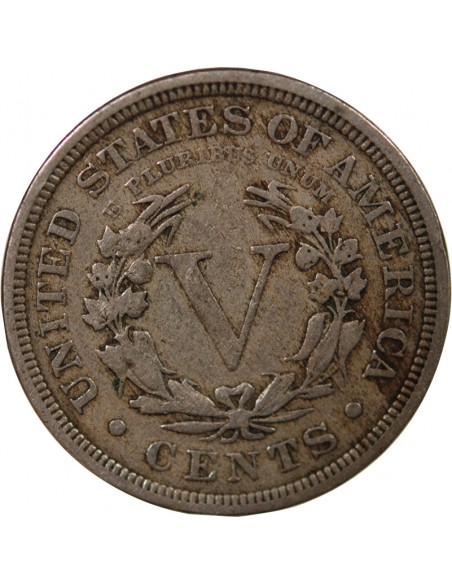 ETATS UNIS - 5 CENTS "Liberty Nickel" 1912 PHILADELPHIE