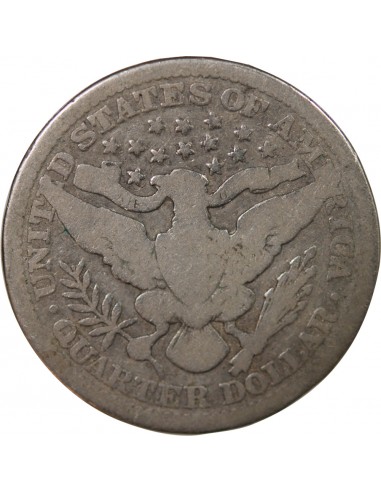 ETATS UNIS - 1/4 DOLLAR ARGENT "BARBER Quarter" 1915 PHILADELPHIE