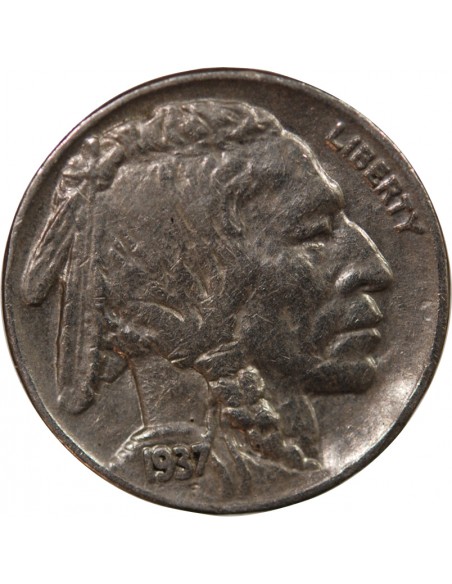 ETATS UNIS - 5 CENTS "Buffalo Nickel" 1937 PHILADELPHIE