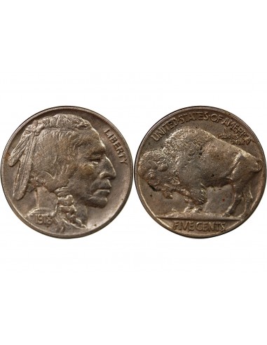 ETATS UNIS - 5 CENTS "Buffalo Nickel" 1918 PHILADELPHIE
