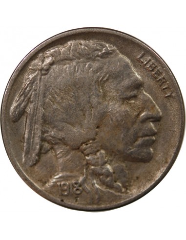 ETATS UNIS - 5 CENTS "Buffalo Nickel" 1918 PHILADELPHIE