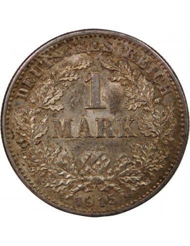 ALLEMAGNE, GUILLAUME II - 1 MARK ARGENT 1915 G KARLSRUHE