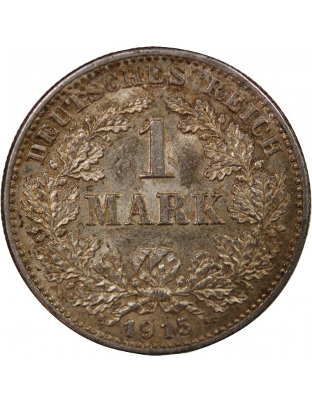 ALLEMAGNE, GUILLAUME II - 1 MARK ARGENT 1915 G KARLSRUHE