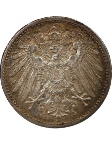 ALLEMAGNE, GUILLAUME II - 1 MARK ARGENT 1915 G KARLSRUHE