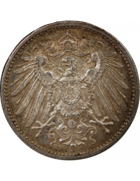 ALLEMAGNE, GUILLAUME II - 1 MARK ARGENT 1915 G KARLSRUHE