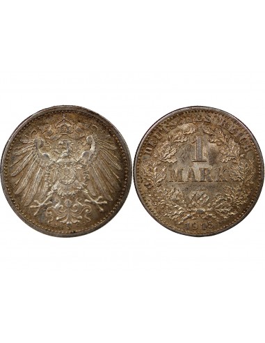 ALLEMAGNE, GUILLAUME II - 1 MARK ARGENT 1915 G KARLSRUHE