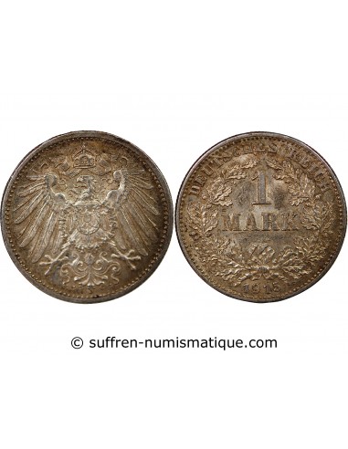 ALLEMAGNE, GUILLAUME II - 1 MARK ARGENT 1915 G KARLSRUHE