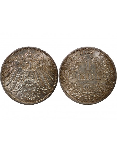 ALLEMAGNE, GUILLAUME II - 1 MARK ARGENT 1915 A BERLIN