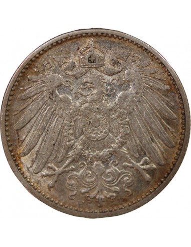 ALLEMAGNE, GUILLAUME II - 1 MARK ARGENT 1911 F STUTTGART