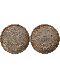 ALLEMAGNE, GUILLAUME II - 1 MARK ARGENT 1911 F STUTTGART 2