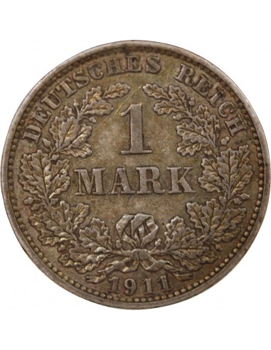 ALLEMAGNE, GUILLAUME II - 1 MARK ARGENT 1911 E MULDENHÜTTEN