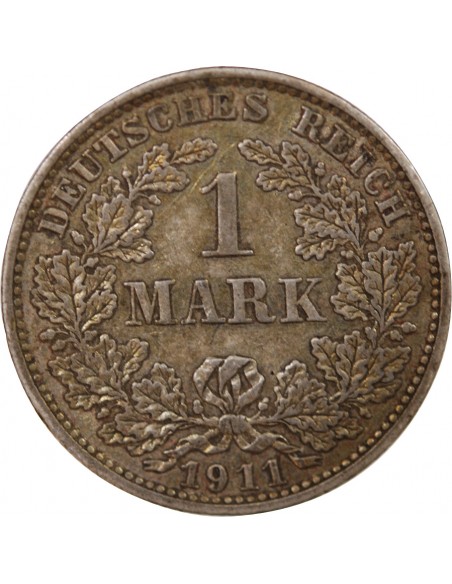 ALLEMAGNE, GUILLAUME II - 1 MARK ARGENT 1911 E MULDENHÜTTEN
