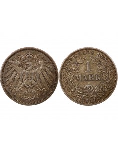 ALLEMAGNE, GUILLAUME II - 1 MARK ARGENT 1911 E MULDENHÜTTEN 2