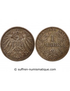 ALLEMAGNE, GUILLAUME II - 1 MARK ARGENT 1911 E MULDENHÜTTEN