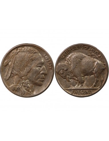 ETATS UNIS - 5 CENTS "Buffalo Nickel" 1918 PHILADELPHIE