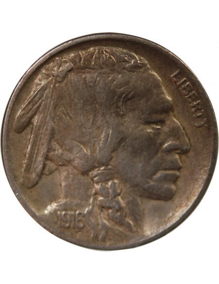 ETATS UNIS - 5 CENTS "Buffalo Nickel" 1916 PHILADELPHIE