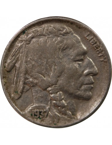 ETATS UNIS - 5 CENTS "Buffalo Nickel" 1937 PHILADELPHIE
