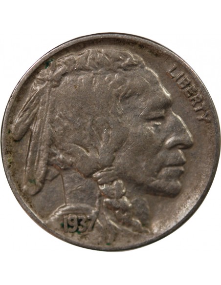 ETATS UNIS - 5 CENTS "Buffalo Nickel" 1937 PHILADELPHIE