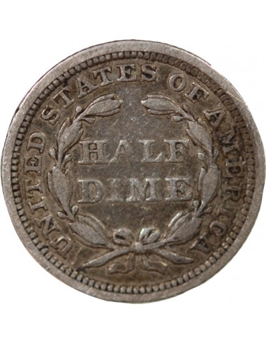 ETATS UNIS - SEATED LIBERTY HALF DIME ARGENT 1858 PHILADELPHIE