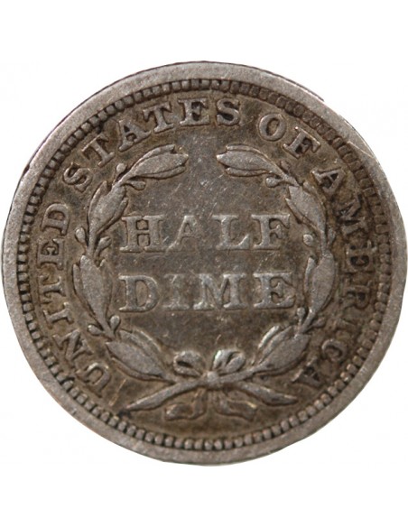 ETATS UNIS - SEATED LIBERTY HALF DIME ARGENT 1858 PHILADELPHIE