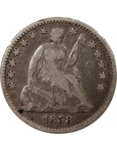 ETATS UNIS - SEATED LIBERTY HALF DIME ARGENT 1858 PHILADELPHIE